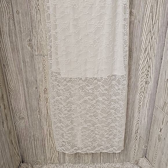 Wild Fable Off White Lace Maxi Dress Over Mini Short Sleeves Womens Large NWT - Picture 4 of 12